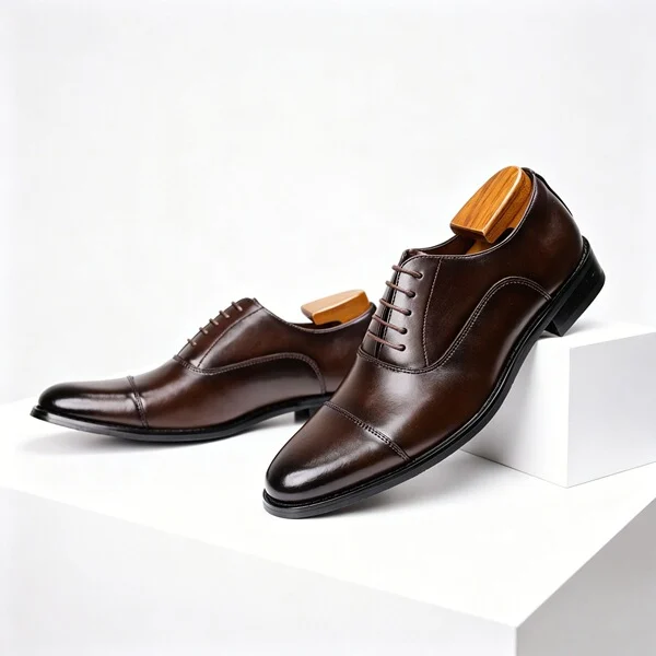 Oxford men's shoes, genuine leather formal shoes, three-joint men's leather shoes, height-increasing leather shoes, British style photo 5